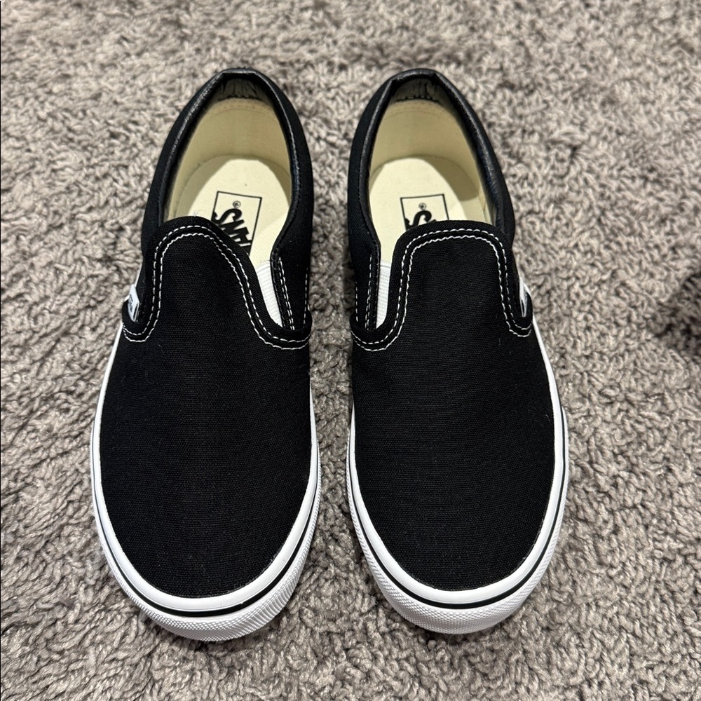 Vans Black and White Slip-On Shoes